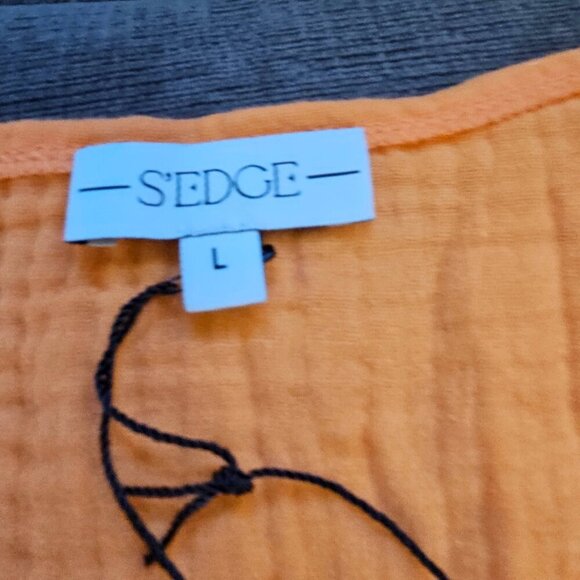 S'edge Rowan Top Shirt & Leslie Skorts 2 Piece Women's Orange Button Front set L - Picture 13 of 14